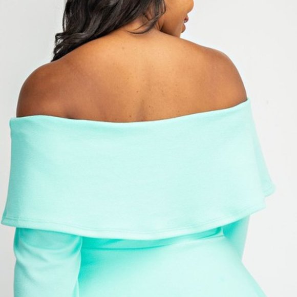 HOST PICK ♥ ♥ ♥ Cool Mint Off Shoulder Dress - Picture 2 of 3